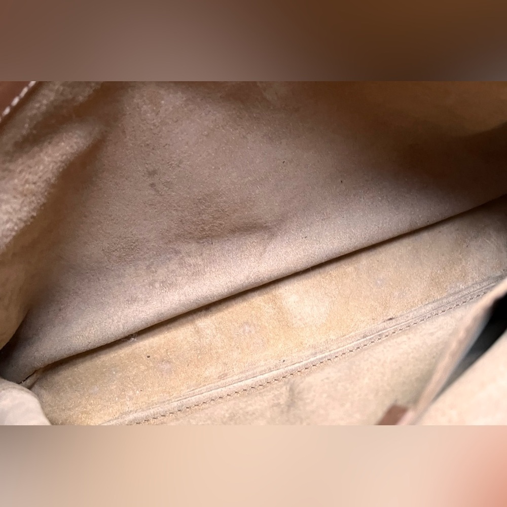 Celine vintage beige/brown Leather Satchel with Gold Details - Picture 12 of 15